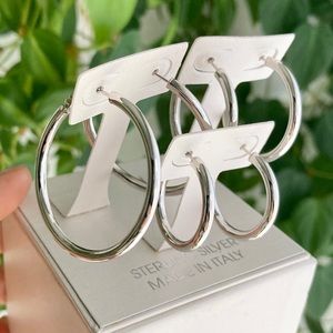 Italian Sterling Silver Polished Hoop
Earring Set of 3